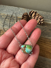 Load image into Gallery viewer, Royston Turquoise Necklace - oxidized sterling silver - 17”