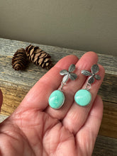 Load image into Gallery viewer, Carico Lake Turquoise + Sterling Silver Hydrangea Earrings