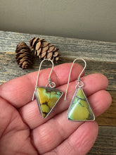 Load image into Gallery viewer, Mismatched Turquoise Triangle Earrings - sterling silver