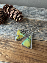 Load image into Gallery viewer, Mismatched Turquoise Triangle Earrings - sterling silver