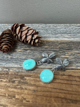 Load image into Gallery viewer, Carico Lake Turquoise + Sterling Silver Hydrangea Earrings