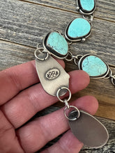 Load image into Gallery viewer, Turquoise Lariat - pale blue Hubei turquoise and sterling silver