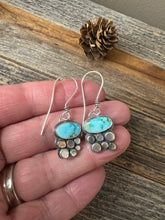 Load image into Gallery viewer, One Gold Dot earrings - Royston Turquoise, Sterling Silver and 14k Gold