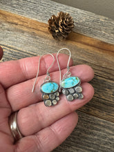 Load image into Gallery viewer, One Gold Dot earrings - Royston Turquoise, Sterling Silver and 14k Gold