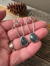 Load image into Gallery viewer, Rosecut Blue Labradorite Earrings
