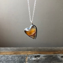 Load image into Gallery viewer, Apache Flame Agate Heart Pendant Necklace