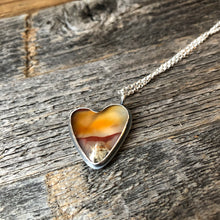 Load image into Gallery viewer, Apache Flame Agate Heart Pendant Necklace