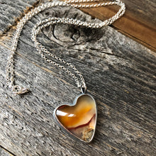 Load image into Gallery viewer, Apache Flame Agate Heart Pendant Necklace