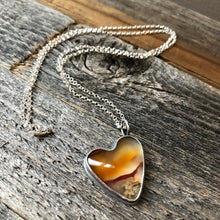Load image into Gallery viewer, Apache Flame Agate Heart Pendant Necklace