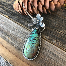 Load image into Gallery viewer, High Grade Polychrome Hubei Turquoise & Silver Succulent Necklace For Janet