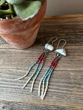 Load image into Gallery viewer, Bohemian Fringe Earrings - Pale Lavender Hubei Turquoise