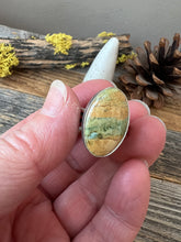 Load image into Gallery viewer, Rare Vistaite Jasper Ring- Sterling Silver - Size 9.5 - Heart cut-out on back