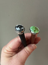 Load image into Gallery viewer, Sonoran Gold Turquoise and sterling silver tipped wooden hair stick