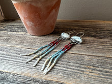 Load image into Gallery viewer, Bohemian Fringe Earrings - Pale Lavender Hubei Turquoise