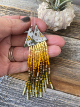 Load image into Gallery viewer, Bohemian Fringe - Ceramic + Beads - Fringe Earrings