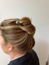 Load image into Gallery viewer, Sonoran Gold Turquoise and sterling silver tipped wooden hair stick