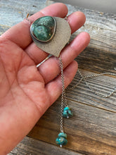 Load image into Gallery viewer, Red River Turquoise and Silver Leaf Necklace