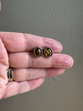 Load image into Gallery viewer, Green Amber Studs