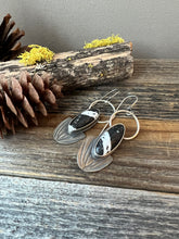 Load image into Gallery viewer, White Buffalo and Stamped Silver Earrings