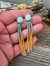 Load image into Gallery viewer, Bohemian Fringe Earrings - Desert Bloom Variscite - Studs