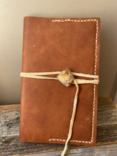 Load image into Gallery viewer, Handmade Leather Journal Cover with Jasper Button closure