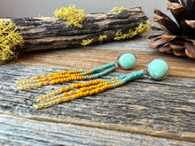 Load image into Gallery viewer, Bohemian Fringe Earrings - Desert Bloom Variscite - Studs