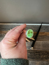 Load image into Gallery viewer, Sonoran Gold Turquoise and sterling silver tipped wooden hair stick