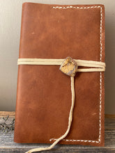 Load image into Gallery viewer, Handmade Leather Journal Cover with Jasper Button closure
