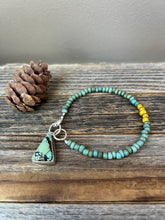 Load image into Gallery viewer, African Trade Bead Bracelet with Hubei Turquoise charm