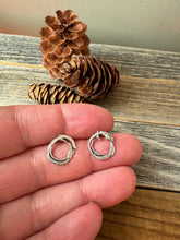 Load image into Gallery viewer, Rustic Everyday Earrings - organic silver circles