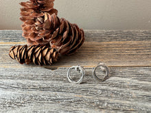 Load image into Gallery viewer, Rustic Everyday Earrings - organic silver circles