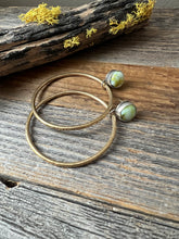 Load image into Gallery viewer, Palomino Turquoise Studs with brass hoops