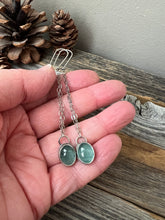 Load image into Gallery viewer, Aquamarine Swinger Earrings - sterling silver dangles