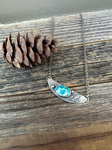 Whitewater Turquoise Necklace- 17” sterling silver