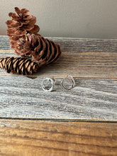 Load image into Gallery viewer, Rustic Everyday Earrings - organic silver circles