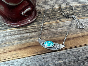 Whitewater Turquoise Necklace- 17” sterling silver