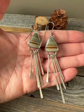 Load image into Gallery viewer, Landscape Earrings with sterling silver fringe