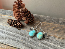 Load image into Gallery viewer, Blue Moon Turquoise &amp; Silver Succulent Earrings