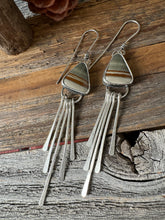 Load image into Gallery viewer, Landscape Earrings with sterling silver fringe