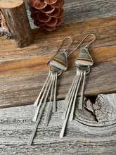 Load image into Gallery viewer, Landscape Earrings with sterling silver fringe