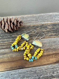 Turquoise & Trade - high grade Hubei Turquoise- Yellow trade beads