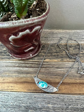 Load image into Gallery viewer, Whitewater Turquoise Necklace- 17” sterling silver