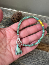 Load image into Gallery viewer, African Trade Bead Bracelet with Hubei Turquoise charm