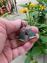 Load image into Gallery viewer, Polychrome Landscape Jasper Earrings ~ Simple Setting
