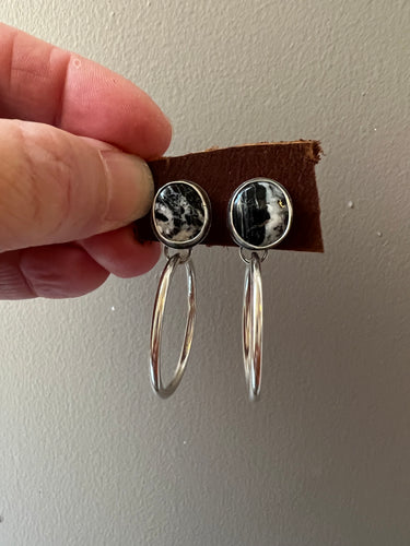 White Buffalo Studs with hoops