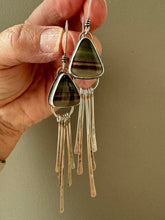 Load image into Gallery viewer, Landscape Earrings with sterling silver fringe