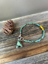 Load image into Gallery viewer, African Trade Bead Bracelet with Hubei Turquoise charm