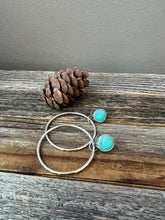 Load image into Gallery viewer, Kingman Turquoise Studs with textured silver hoops
