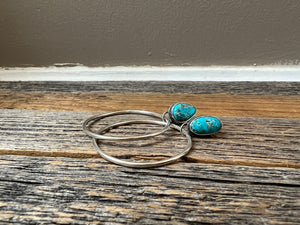 Morenci Turquoise Studs with Hoops - RESERVED