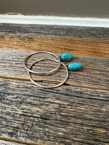 Morenci Turquoise Studs with Hoops - RESERVED